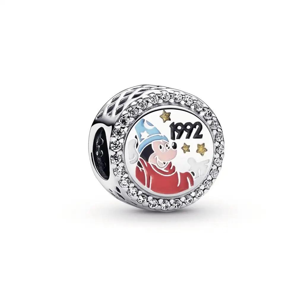 925 Silver Mickey Mom Minnie Clip Stitch Charms Bead Fit Bracelets DIY Women Jewelry