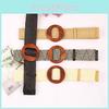 And Waist Weave Rope Wooden Round Buckle Women Belt Clothing Gift Accessories