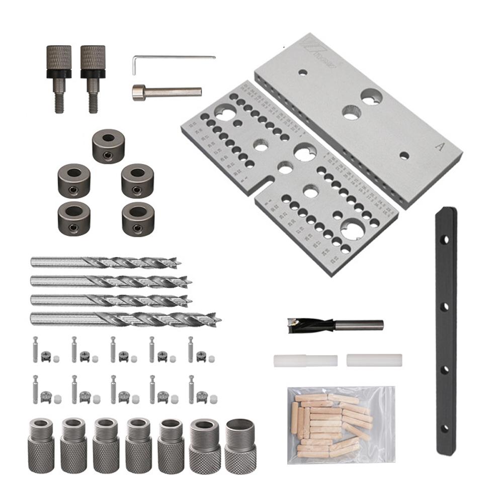 3 In 1 Woodworking Doweling Jig Kit Adjustable Drilling Guide Puncher Locator Positioning Hole