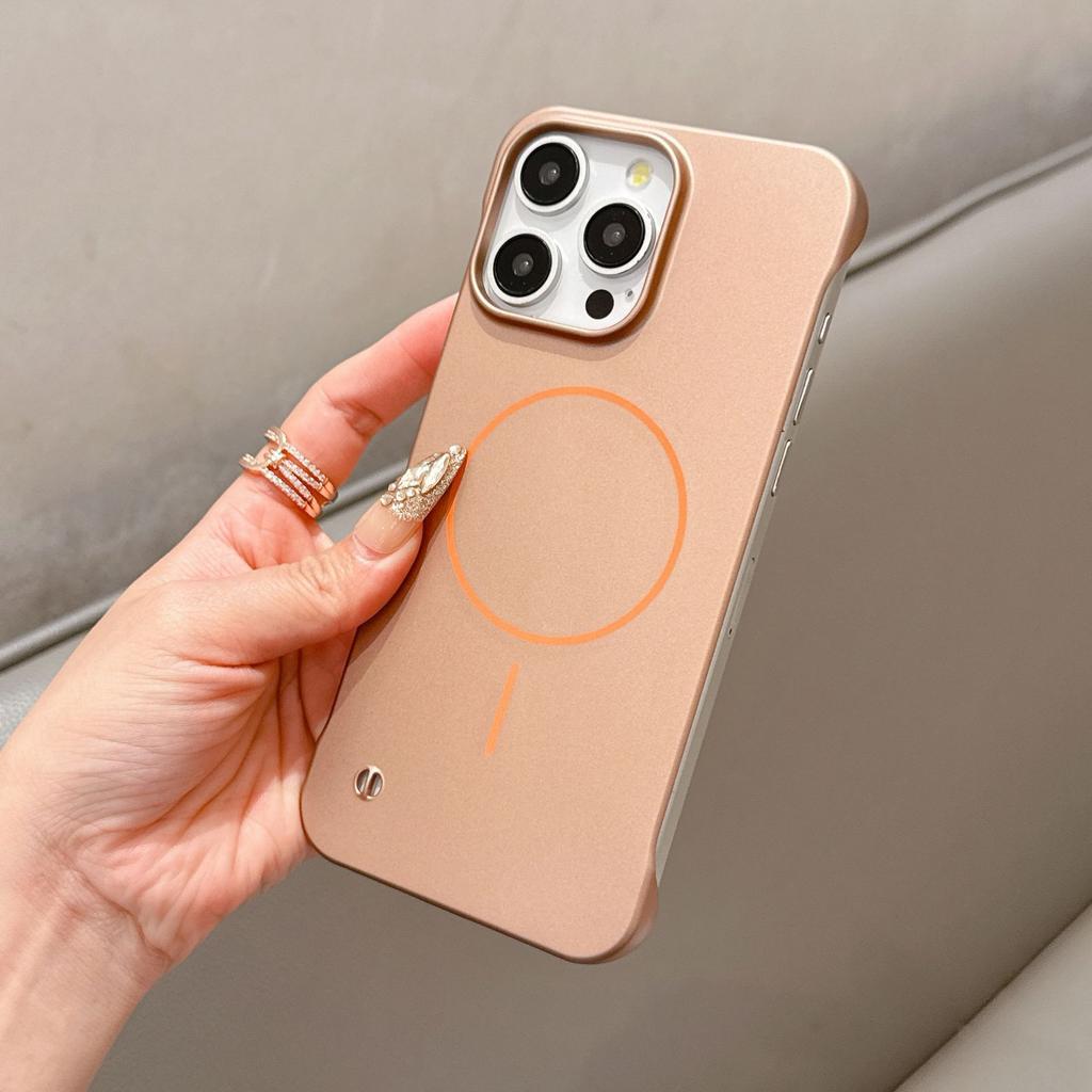 Подходит для iPhone16Promax Безрамочный чехол для мобильного телефона Твердый ПК Магнитная адсорбция Защитный чехол для Apple 15 14 Матовый