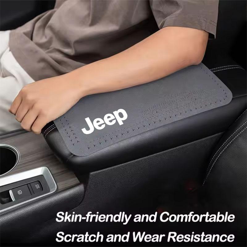 AIY5 Car Armrest Box Mat Soft Case Center Console Box Pad Mat For Jeep Grand Cherokee Wrangler JK Gladiator Compass Renegade Patriot