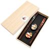 Ceramic Ai RINPA Auspicious Chopstick Rest & Chopstick Set, Cat & Mount Fuji, Size: Approx. W26 D12 H2.5 41104
