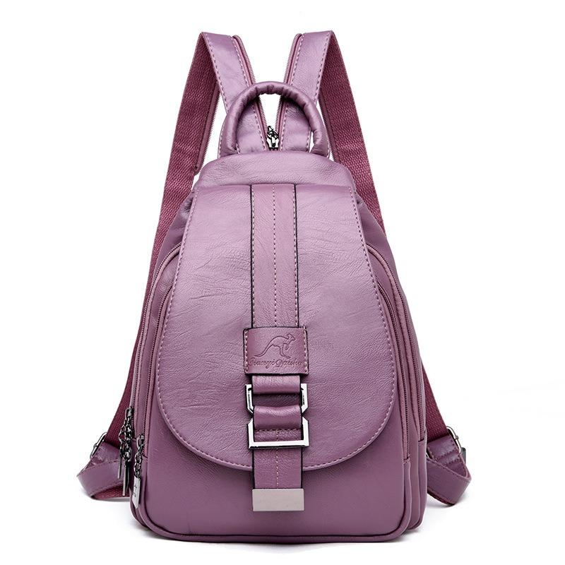 Women's Backpack Casual Soft PU Large Capacity Backpack Backpack Women's Chest Bag