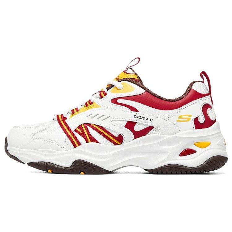Skechers DLites 4.0 Модные Удобные Низкие Папины Кроссовки Женские Белый Красный 800006-NTRD