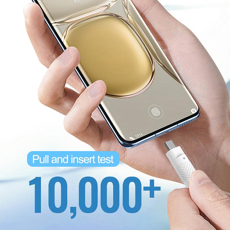 VAORLO 6A Кабель для быстрой зарядки USB-кабель для передачи данных для Micro Typoe-C Lightning Super Charge с органайзером для кабеля