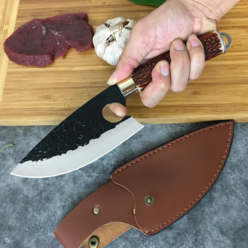 Кованый нож для обвалки, кухонный нож для мясника, шеф-повара, охотничий нож для резки ломтиков высокоуглеродистой стали