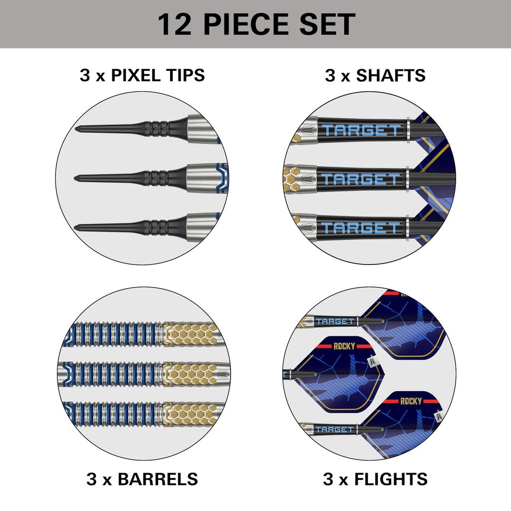 TARGET Darts Josh Rock Gen 1 Soft Tip Tungsten Generation 20G Pixel Tip Darts Player Edition Darts with Black Electronic Soft Tips Darts, 90% Darts,