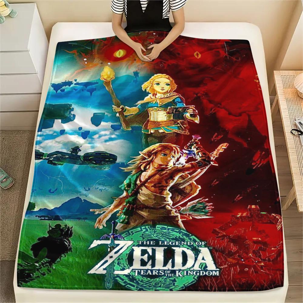 1 шт. Фланелевое одеяло с принтом Link из Zelda, Высококачественное, Удобное для всех сезонов, Декор для дома, Тепло и уют, Идеально для рождественских подарков