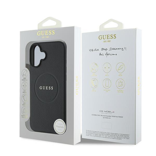 Guess Guhmp16Mpghsmmk Iphone 16 Plus 6.7 Czarny/Black Hardcase Grained Ring Magsafe
