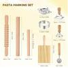 9Pcs Pasta Making Tools Set, Wooden Rolling Pin, Gnocchi Board, Ravioli Stamp Maker Cutter, Pastry C