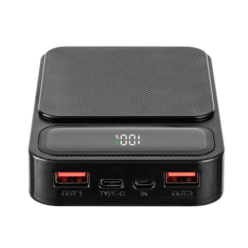 Держатель для батарей 18650 на 4/6/8/10 слотов, не требует сварки, порт для быстрой зарядки для DIY мобильного PowerBank, пластиковый корпус