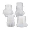 2Pcs Christmas Silicone Candlestick Mold Snowman Elk Craft Mould for Home Decor Christmas Bell Candle Holder Concrete Gypsum Pla