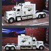 Игрушечная модель тяжелого грузовика Peterbilt 389 в масштабе 1/24, литая модель из сплава, со звуком и светом, модель грузовика с инерционным механизмом, игрушка для мальчика, детская подарочная коллекция