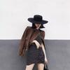 Elegant Women Flatcap French Flat-top Cap New Wide Brim Felt Hat  Women