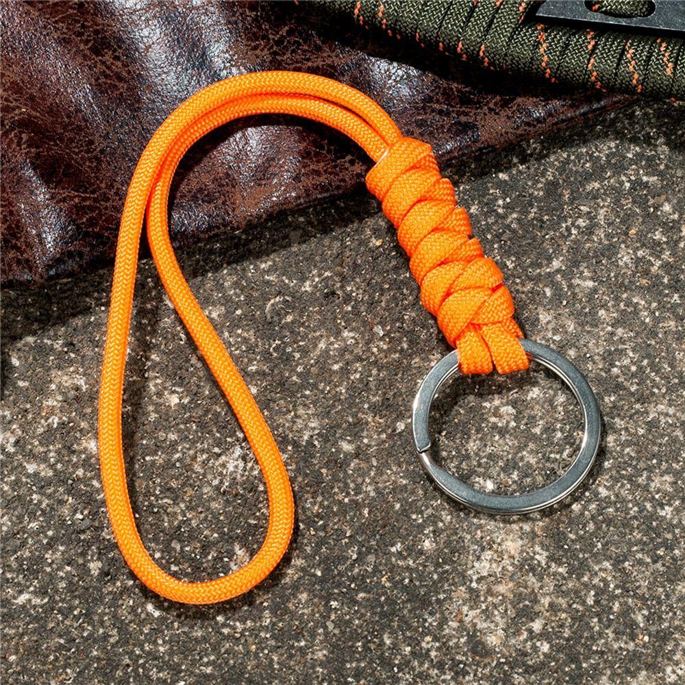 Rope Lanyard Buckle Braided Woven Keyring Wrist Rope Paracord Lanyard Weaved Paracord Keychain