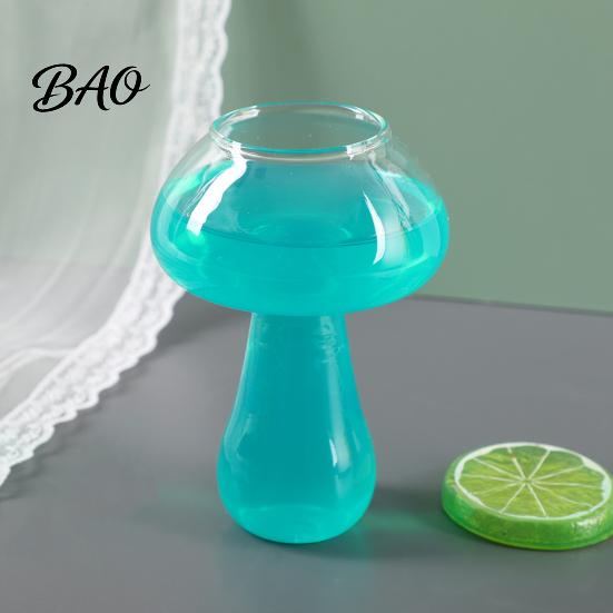 Fruit Tea Cup Mushroom Cocktail Glass Cup, Creative Clear Wine Glasses, Borosilicate Cute Coffee Cups, Novelty Drinkware Bar KTV Tool Sparkling Drink