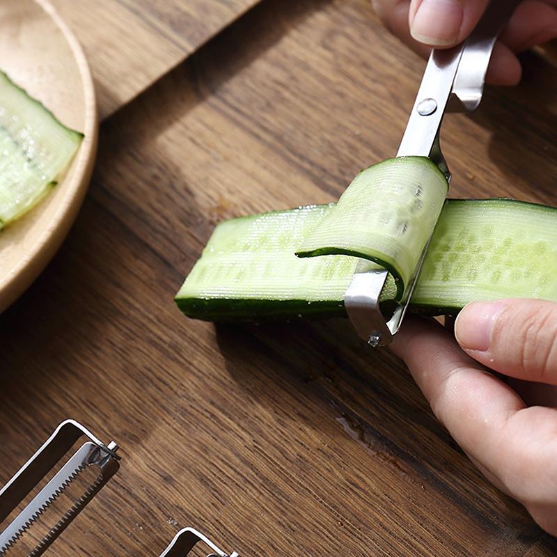 Овощечистка из нержавеющей стали, многофункциональный нож для чистки картофеля и моркови, кухонные гаджеты, утолщенная ручка, легко чистить