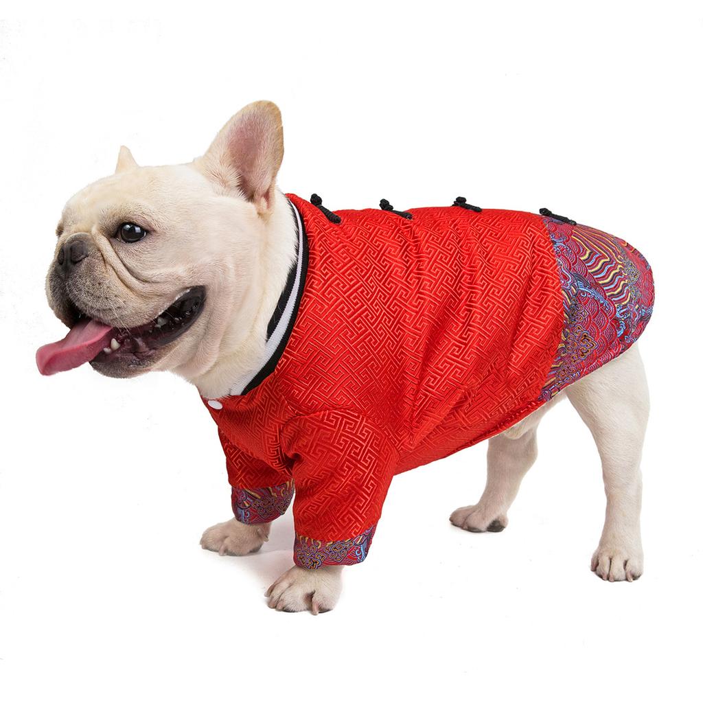 Bulldog Clothes Dog Clothes Dog Clothing Pet Clothing Autumn and Winter Bulldog Fans New Year Tang Suit