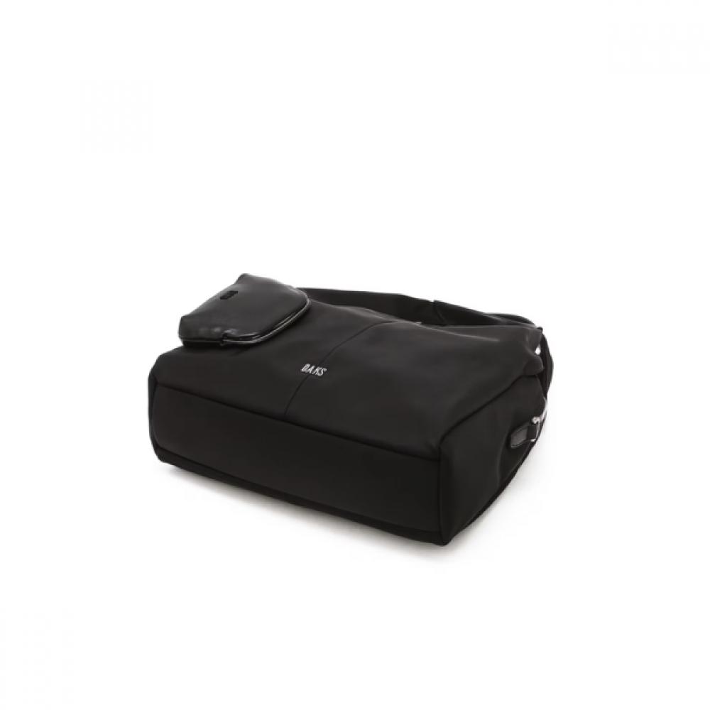 DakS Foret Black Cowhide   Nylon Tote Bag S Dcba6f010bk