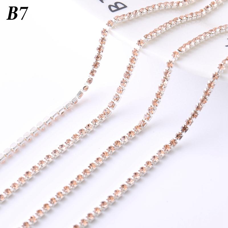 5M Rhinestone Drill Chain 2mm Glass Rhinestone Claw Chain Trim DIY Sewing Costume Craft Performance Clothing Decor Accessories