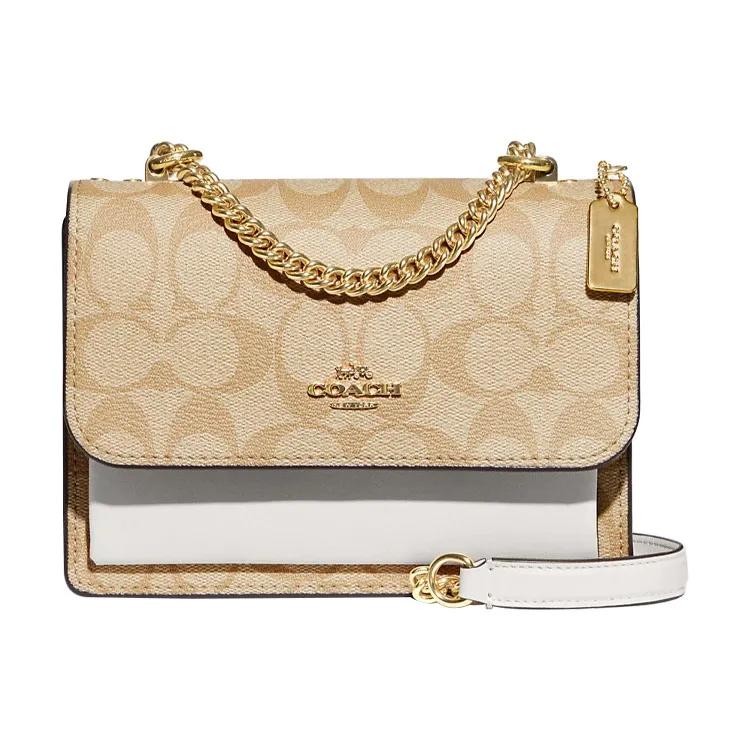 COACH Klare Cow Leather Artificial Leather Crossbody Bags Mini Women's Light Khaki Chalk White (Unisex) Crossbody Bags C9946 IMDQC