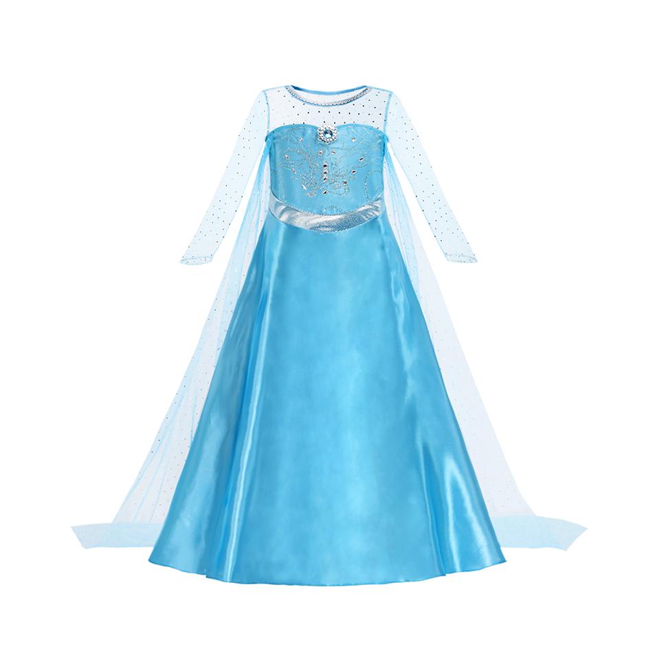 Kids Princess Costume Girls Elsa Anna Dress Carnival Cosplay Snow White Aurora Moana Rapunzel Mermaid Belle Party Outfits