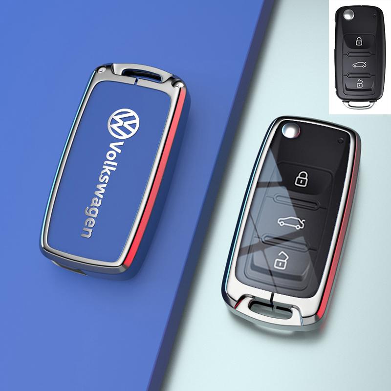Для VOLKSWAGEN VW для Volkswagen Tiguan VW Golf 7 4 5 Mk4 6 MK7 для Skoda Octavia A7 для Seat Leon Ibiza Altea Металлический чехол для автомобильного ключа