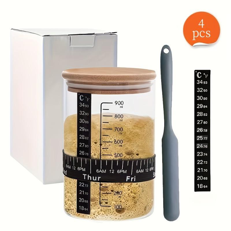 1 набор стеклянных банок, стартовый набор для закваски с маркировкой даты, кормушка, термометр, контейнер для скребка, металлическая крышка, стартовый набор