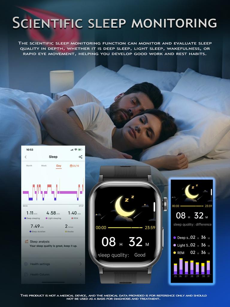 SACOSDING Новый ЭКГ PPG Воздушный насос Тип подушки безопасности Кровяное давление Мониторинг сна Здоровье Смарт-часы Дистанционный уход Bluetooth Вызов Спорт SOS Смарт-часы