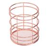 Круглая полая подставка для палочек для еды, многофункциональный настольный органайзер для ручек для дома, кухни, розовое золото