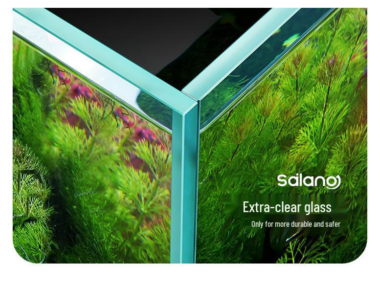 Turtle & Fish Breeding Tank Set with Basking Platform, Dry-Wet Separation, and Side Filter Eco Glass Tank