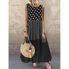 Summer Polka Dot Sleeveless Top Mid Length Cotton Linen Waist Cinching Slimming Blouse Women Casual Fashion Elegant Comfortable Stylish