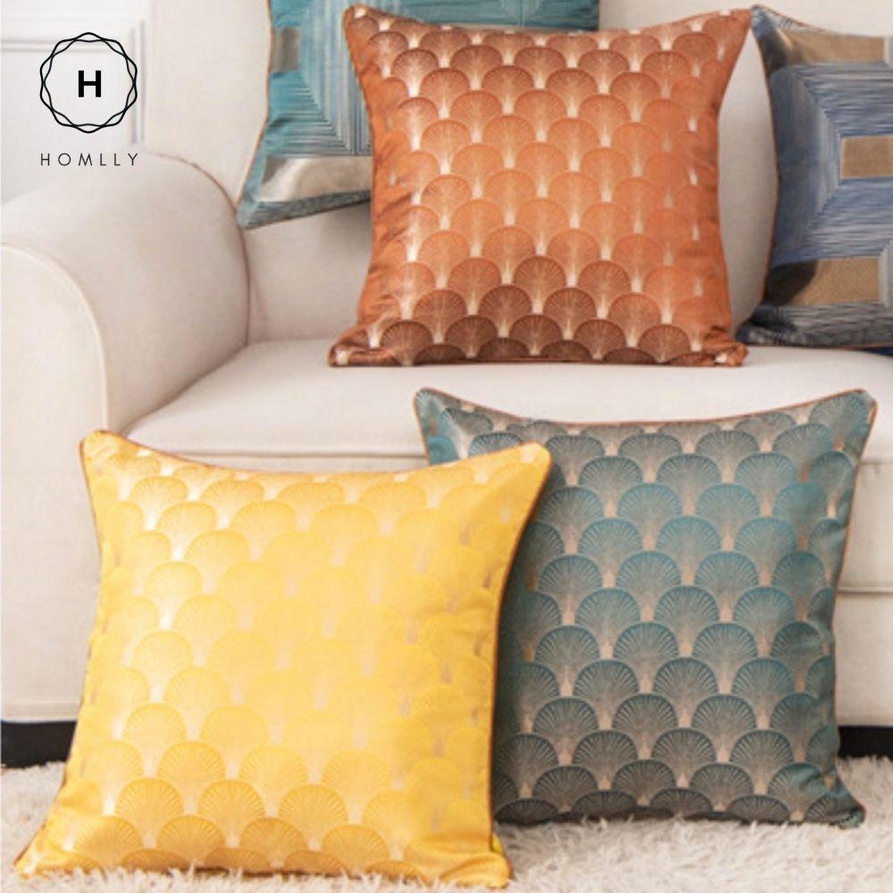 Homlly Oriental Fan Jacquard Cushion Cover Pillowcase X2PCS