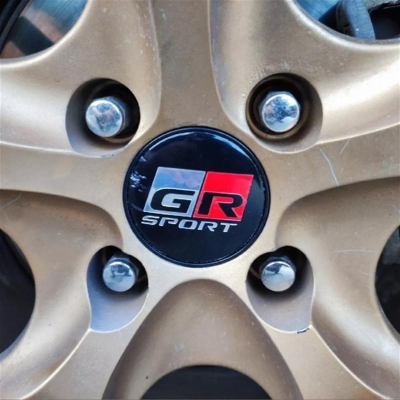 LFPB6 4 Pcs 60mm Car Wheel Center Hub Caps Rim Cover for Toyota GR Sport Corolla RAV4 Camry Yaris C-HR Prado Prius Auto Accessories