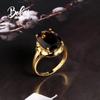 Simple Design Smoky Quartz Ring 925 Sterling Silver Yellow Natural Gems Women's Fine Jewelry for Daily Wear