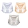 Women's 7A Silk Antibacterial Seamless High-Waist Briefs 3-Pack