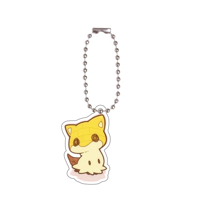 Акриловый брелок для ключей из аниме для Brionne, Алолан Мяут, Pumpkaboo, Chimchar, Espurr, Piplup, Q-версия, Самодельный акриловый брелок-подвеска