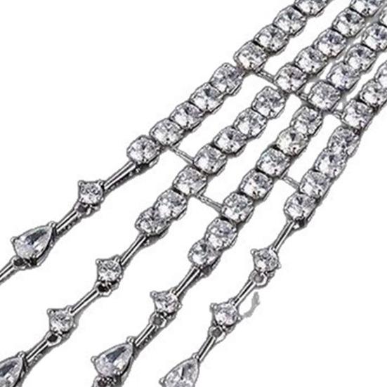 Женская брошь Сверкающая брошь-булавка с инкрустацией из искусственных кристаллов Дизайн с длинным шипом Геометрическая плечевая цепочка Аксессуар для вечеринки