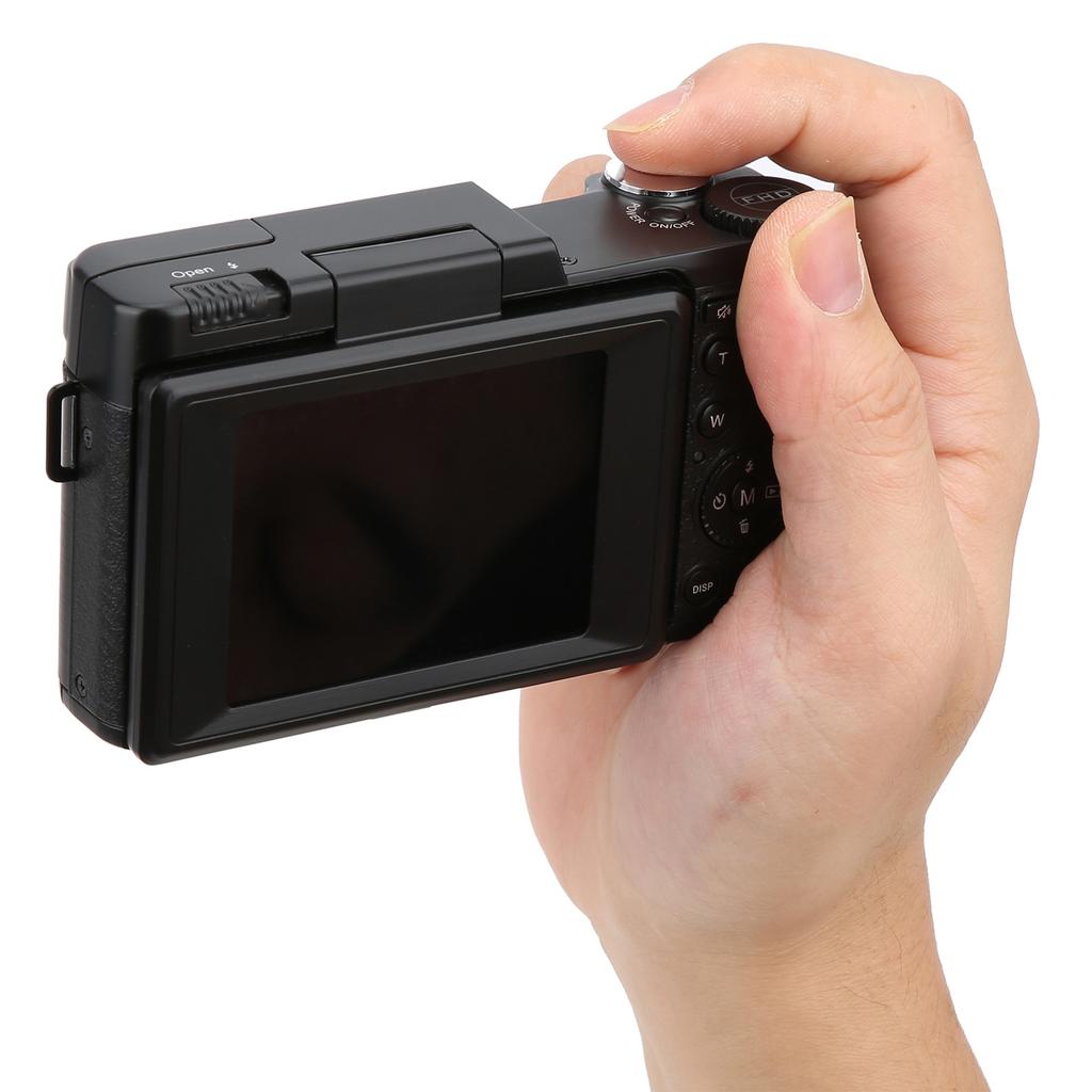Digital Camera 3in LCD Screen 180 Degree Rotation 2.7K 30MP High Definition USB Charging