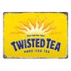 BarDecorPro Twisteds Tea Tin Sign - Vintage Metal Plaque - Beer Bar & Cafe Decoration for Home Interiors