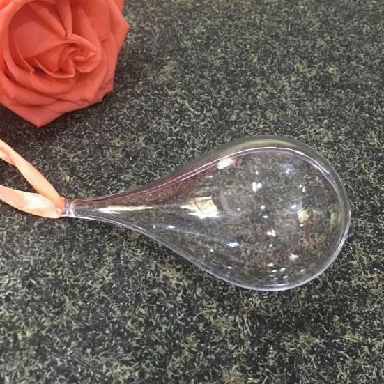 With Hole Transparent Shatterproof Drop-Shaped Fillable Clear Decorative Balls Hanging Decorations