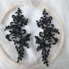 1 Pair Flower Sew On Lace Patches Embroidery Applique Repair For Wedding Dresses 23*10cm