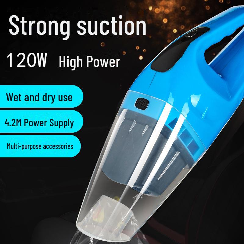 Автомобильный пылесос высокой мощности 120 Вт: Ручной пылесос двойного назначения для влажной и сухой уборки с мощным всасыванием