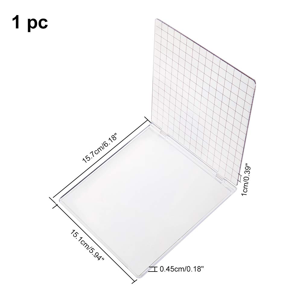 DIY Acrylic Stamping Tool Perfect Positioning Stamping with Clear Stamps Scrapbook Craft for Card Making Scrapbooking Clear 157x151x7mm
