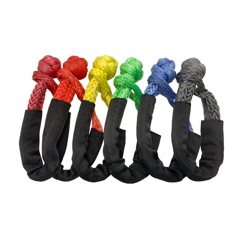 Quick Release 16mm UHMWPE Soft Tow Shackle 25 Ton 55000 Lbs Capacity Emergency Tool Kit for Car Towing Made in China
