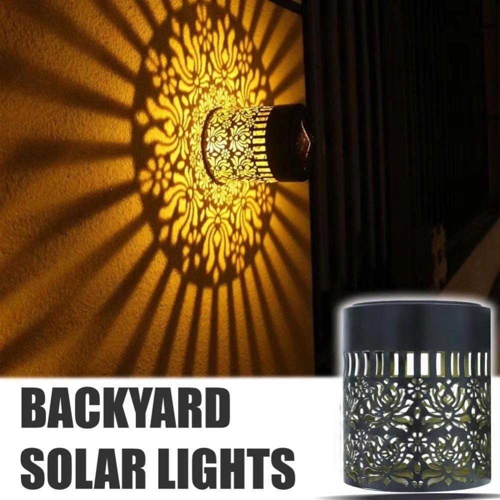 Hollow Solar Projection Lamp Flower Design Outdoor Garden Light Practical Solar Wall Lamp House