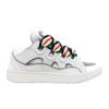 Thick Shoelaces Platform Bread Shoes, Retro Casual Rainbow Graffiti Purple Black Gold Brown White Fluorescent Green