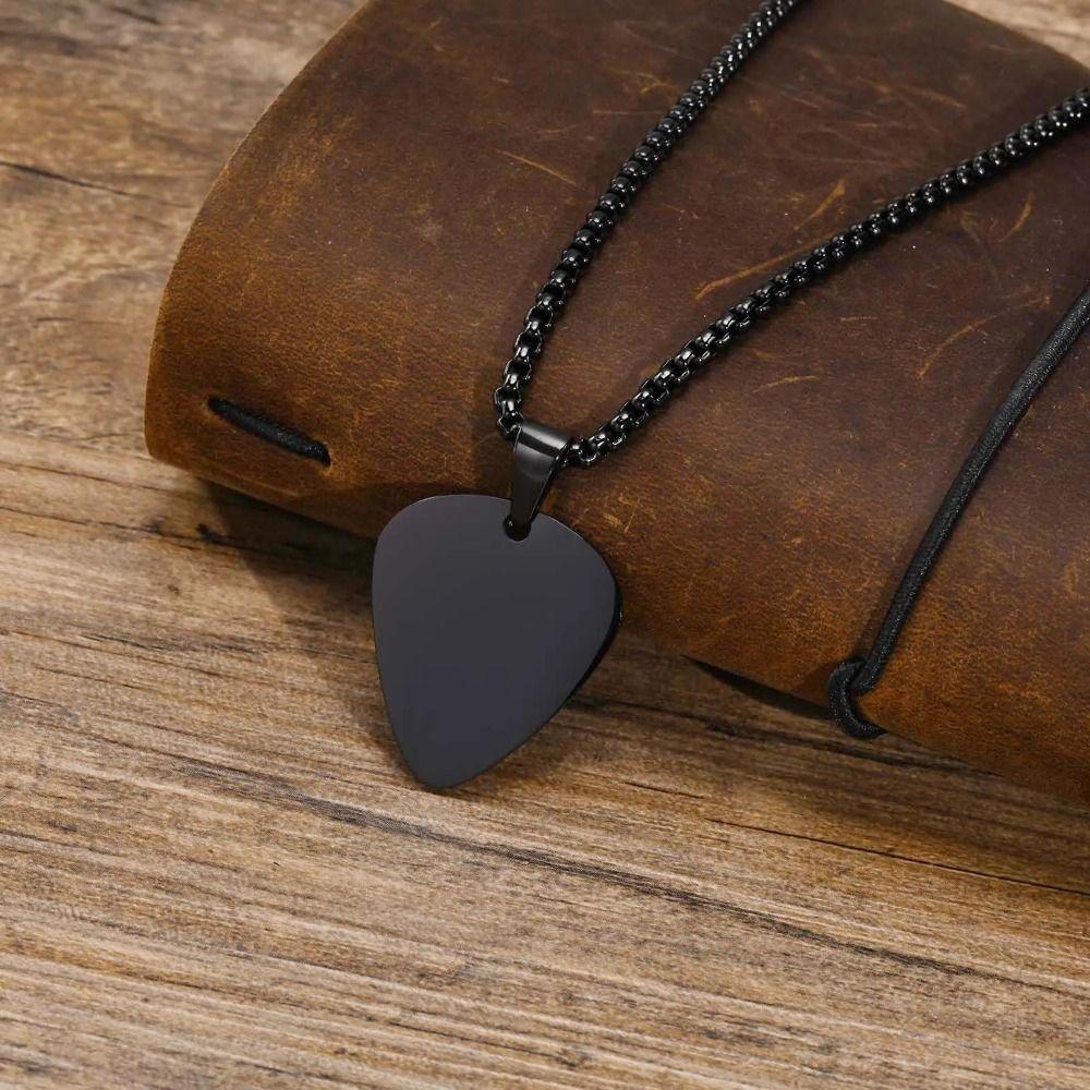 Guitar Pick Guitar Pick Necklace Titanium Steel Music-lovers Jewelry Gifts Guitar Picks Pendant