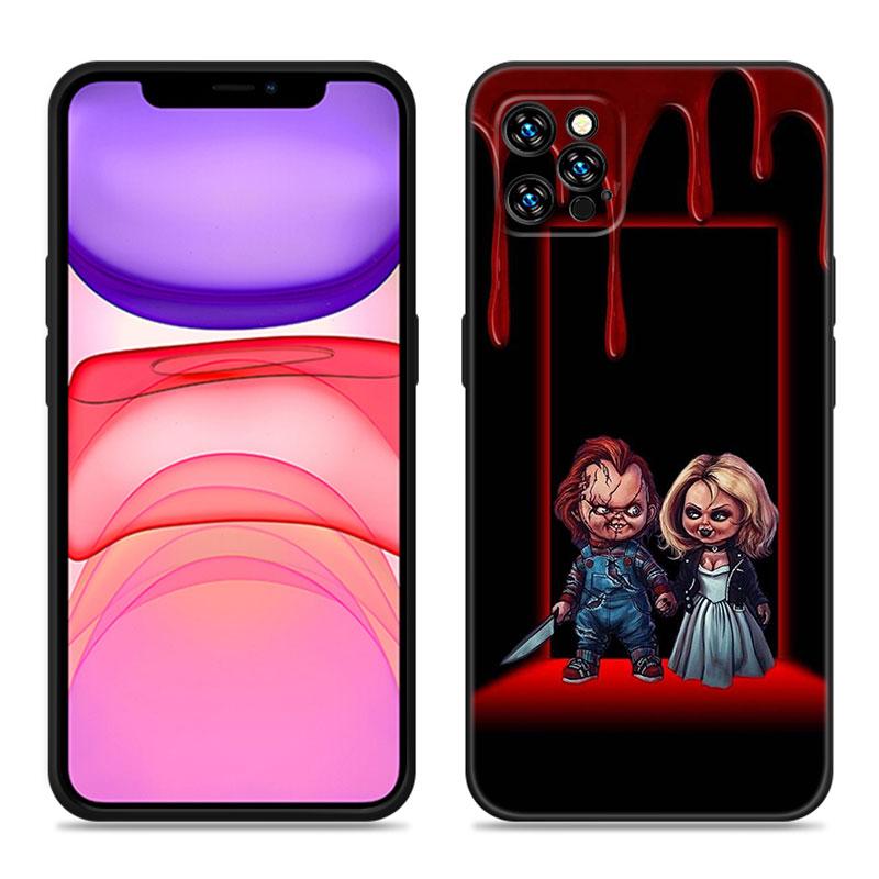 Чехол для телефона с изображением куклы Чаки из фильма ужасов для Apple iPhone 12 13 Mini 11 14 15 Pro Max 7 8 + X XR XS SE 2020 2022, черный силиконовый чехол