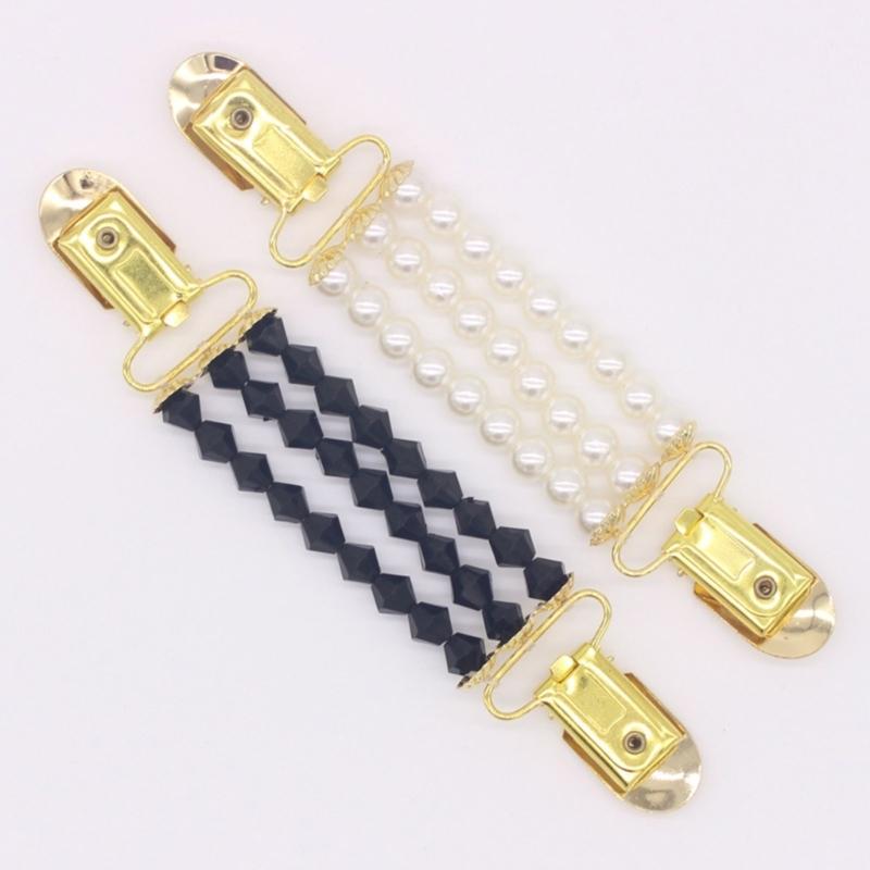 Vintage Beaded Pearls Sweater Cardigan Clip Elegant Clothing Jewelry Acrylic Texture Beaded Shawl Clip Present for Women